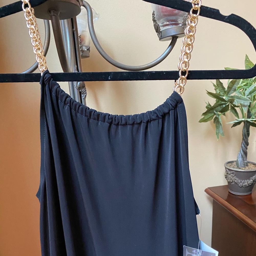 Black Hibiscus long silky dress